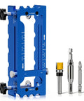 Adjustable Door Hinge Jig For Router, Heavy-Duty Aluminum Alloy Mortise Template Fits 2.5 To 5 Inch Hinges, features adjustable mechanism for accurate cuts.