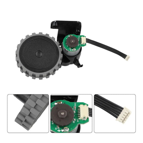 Universal Robot Vacuum Wheel Upgrade For ABIR X5 X6 X8 with circuit board detail, smooth steering, and differential drive