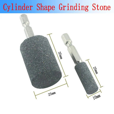 Two 6 Pack Rotary Grinding Stones With 1 4 Inch Hex Shank For Rotary Tools in cylindrical shape, various sizes shown.
