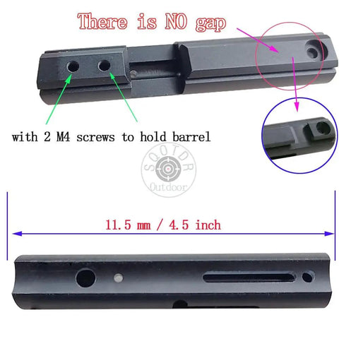 Black Aluminum Breech With 12mm Dovetail Groove For Crosman Pump CO2 Pistols 1377 1322 2240 2250 2260 Anodized Finish Drop In Two