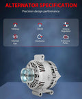 Alternator 130 Amp 12V CW Rotation S8 Pulley Drop-In Fit Ford F-Series Trucks 1948-1998 And E-Series Vans 1995-2003 7.3L Diesel