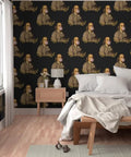 Benjamin Franklin Pvc Free Vintage Hero Wallpaper Featuring Dang Tough Polyester Blend And Rugged Linen Texture Built For High Traffic Zones With Zero Fuss Paste To Paper Install in a bedroom setting.