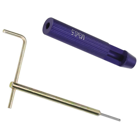 M3 Stainless Steel Wire Thread Insert Kit with purple breaking pin and wrench for metal thread repair