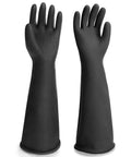 Heavy Duty Chemical Resistant Gloves For Tough Industrial Jobs And Stubborn Household Grime, Extra Large Black Latex Hand Savers.