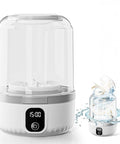 Solid Mini Portable Underwear Washer Featuring Rechargeable Battery And Ip67 Waterproof Frame For Dorm Apartment Rv Travel Deep Cleans Small Clothes Without Any Sweat Required with clear water splashes.