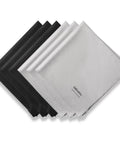 Wsivoiv 6-pack large 12x12 inch microfiber eyeglasses cleaning cloths in black and white
