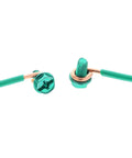 Close-up of Green 12 AWG Solid Pigtails With Screws, Grounding Wire Set showing brass alloy terminal and ground screw