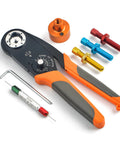 Iwiss Deutsch Crimping Tool For Solid Contacts Size 12 16 20 Compatible With Deutsch Dt Dtm Dtp And Amphenol At Pins with various interchangeable heads.