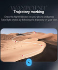 Camera Drone With Screen Display Remote, 2.4G Quadcopter With Altitude Hold displaying trajectory marking on desert landscape.