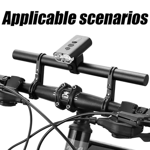 11.8 Inch Aluminum Handlebar Extender for Bikes, Heavy Duty No Nonsense Double Bracket Mount to Hold Headlights GPS Speedometer