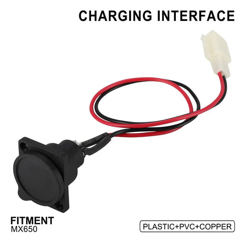 Charging Port Socket Compatible With MX650 MX500 SX500 EVO500 800 EcoSmart Metro And More Electric Dirt Bikes And Scooters With Dust Seal Sealing Sleeve For Hassle Free Minimal Dust Ingress And Efficient Charging