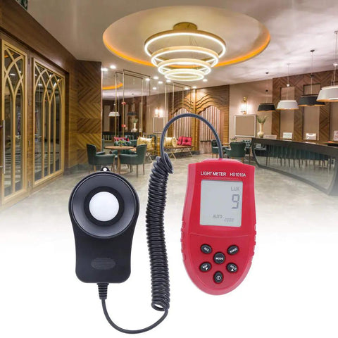 Handheld Digital Illuminance Meter Lux Meter With Auto-Ranging Photometer, Pro-Grade Portable Light Meter For Indoor And Outdoor Use, Smart Digital Display, Lux Range 2000 20000 200000 lx, HS1010A measuring indoor lighting