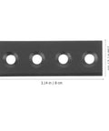 Heavy Duty Sliding Barn Door Hardware Track Connector Kit With Metal Flat Plate Bracket For Commercial Sliding Doors Easy Install Replacement Part Durable Rail Connector Set, front view of black metal plate with four holes measuring 3.14 x 1.06 inches.