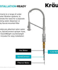 Heavy Duty Stainless Steel Pull Down Kitchen Faucet With Built In Water Filter installation-ready diagram showing connections and components.