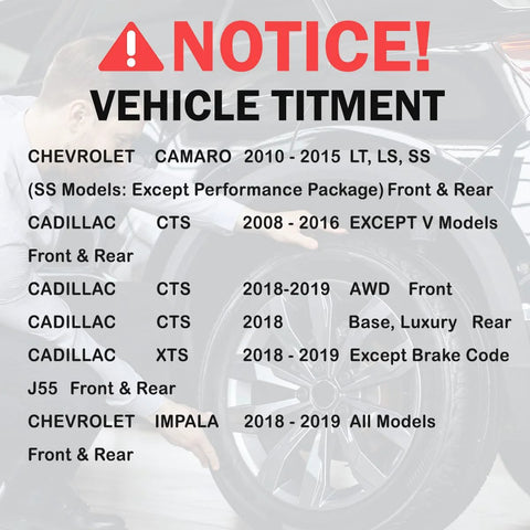 Image of text indicating vehicle fitment for wheel hub bearing assembly, compatible with Cadillac and Chevrolet models.