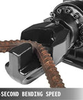 Close-up of Heavy Duty Electric Hydraulic Rebar Cutter And Bender bending rebar with precision in 5 seconds, showcasing ergonomic design.