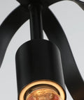 Close-up of Dope Farmhouse Oak Wood Island Pendant Light with Bronze Finish showing bulb and socket area