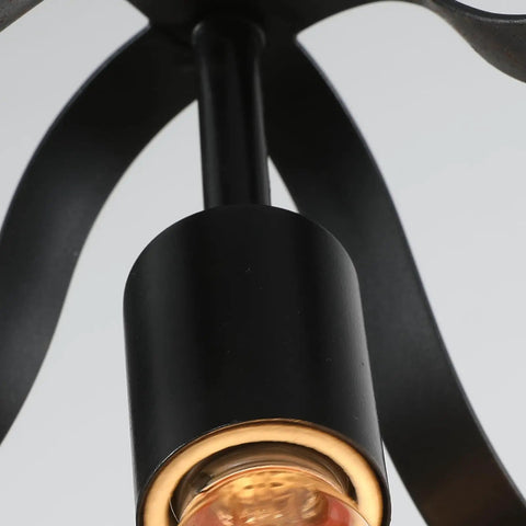 Close-up of Dope Farmhouse Oak Wood Island Pendant Light with Bronze Finish showing bulb and socket area