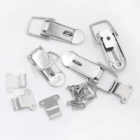 74mm Stainless Steel Tool Box Hood Locks Latches Set With Spring Loaded Toggles Clasp Buckles Hasps 90 Degree Right Angle