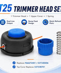 Sick Of Trimmer Heads Breaking Again? Get This Awesome T25 Tap Feed Repair Kit With Heavy Duty Head Plus Blue Bump Knob And Spring To Fix Your Husqvarna 324RX Bike Handle Brushcutter Fast And Save Big Cash Today! T25 trimmer head set with blue bump knob and spring