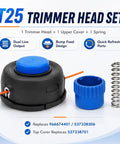 Cool New T25 Tap Feed Trimmer Head Repair Kit for Husqvarna 326RJX Loop Handle Saw With Blue Knob And Spring Replaces 966674401 537338306 537338701 M10 x 1.25 Thread Left Hand Grip, trimmer head set with spring and cover