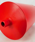 Angled front view of red 11-inch diamond wet core drill bit with 1-1/4 inch threaded end