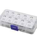 120 Piece E Clip Circlip Assortment Kit With 304 Stainless Steel Retaining Rings, 12 sizes from 1.5mm to 10mm, in a clear plastic box