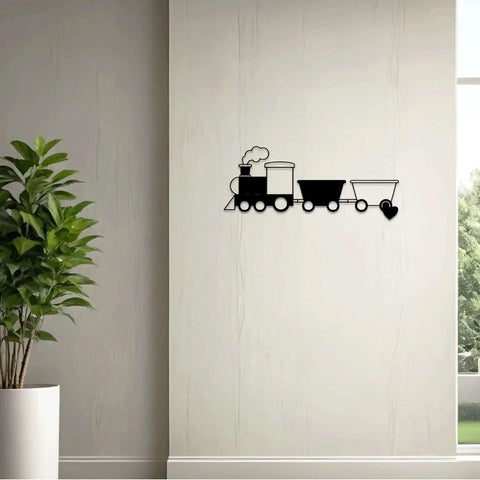 Steam Locomotive Train Metal Wall Art Decor Industrial Vintage Rustic Wall Sculpture Black Finish 12 Inch interior display