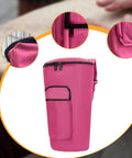 Heavy Duty Pro Kickass African Percussion Bag Crafted Using Washable Oxford Cloth Featuring Dense Impact Buffering And Reliable Cross Country Travel Design in pink, showcasing zippers and a side pocket.
