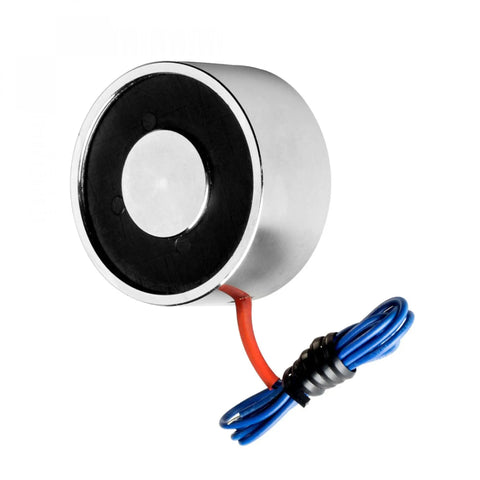 12V DC Electric Lifting Magnet Beefy 250N Peak Force Electromagnet Solenoid With 185N Holding, heavy duty round design