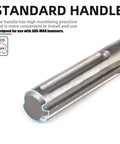 Close-up of SDS Max shank for Beefy Heavy Duty SDS Max Floor Tile Scraper Bit Kit With 6 Inch Wide Blade For Demolition Hammers.