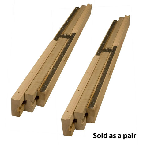 Slick 38 Inch Equalizer Wooden Table Extension Slides For Pedestal Tables; pair shown with smooth glide mechanism.