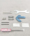 Assorted metal tools including screws, wrenches, and a screwdriver for use with the Top Rated Qiokoith Mini Metal Lathe 20000Rpm.