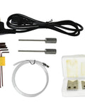 Heavy Duty Touch Screen Wire Strippers For Double Sheath Cables accessories including power cord, hex keys, and spare blades.