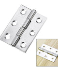 Rotating Concealed Hinges Set For Doors And Cabinets Stainless Steel 10 Pack, close-up on stainless steel hinge with mounting hole