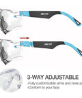 All-Day Comfort Anti-Fog Safety Glasses With 99% UV Blocking, Scratch-Resistant Lenses, adjustable temples, side view