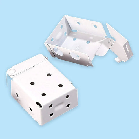 Two Pack Box Mounting Brackets For Mini Window Blinds White Metal Durable Blind Hardware With Easy Install And Sturdy Support Universal Fit