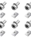 12 Pack M6x16 Battery Terminal Bolts And Nuts Set 304 Stainless Steel With Square Nuts For ATV Bike Scooter And Motorcycle Rust Resistant Durable Fasteners Ideal For Harsh Weather And Easy To Install For Quick Battery Terminal Replacement