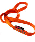 GM Climbing 16mm Nylon Sling Runner 60cm 24 Inch Fluorescent Orange, 22kN Capacity, looped and showing label and stitching