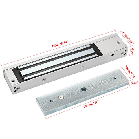 Heavy Duty Magnetic Lock With 600 Lbs Holding Force For 12V Access Control 5 Wire Output And LED Status Z And L Brackets Incl.
