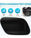 Heavy Duty Charging Port Cover Compatible With VW ID4 Crozz showcasing premium ABS material and smooth black finish.