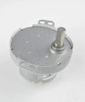 CHANCS D-shaft gear DC motor, round metal housing, 12V, CW/CCW, top view
