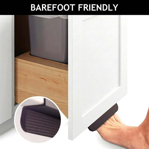 Foot using Under Cabinet Foot Pull With Thick EVA Pads Hands Free Toe Opener For Kitchen Trash Cabinets And Drawers Aluminum Alloy Four And Three Quarters Inch Matte Black
