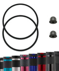 Two Replacement Gaskets And Stoppers For Contigo SnapSeal Byron Travel Mugs 16oz And 20oz Silicone Seals BPA Free Food Safe Easy Fit Replacement Lid Parts For Coffee Travel Tumbler black gasket and stopper set with travel mug lids