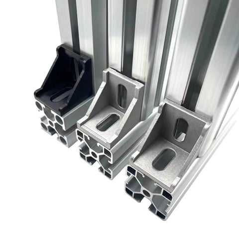 10 Piece 90 Degree Corner Bracket Set For 4040 Aluminum Extrusion 8mm Slot shown installed on extrusion profile