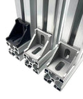 Ten Pack 90 Degree Corner Bracket Connector Set For 3030 Aluminum Extrusion, 8mm Slot, Solid Cast Aluminum, M6 T-Nut Shrapnel Style Fastening, Black Finish, Heavy Duty, Rust Resistant, Perfect For 3030 Profiles installed on 3030 aluminum profiles