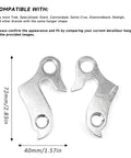 2 Pack Derailleur Hanger 27 Replacement For Mountain And Road Bicycles, Universal Silver Aluminum Alloy Hanger With Mounting Screws