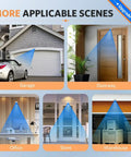 Wireless Driveway Alarm System Weatherproof Motion Sensor With Plug In Receiver shown in garage, doorway, office, store, warehouse