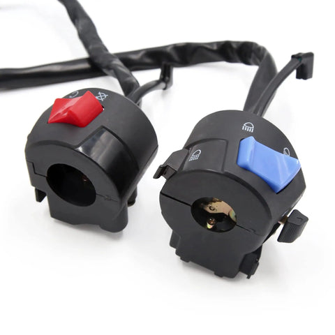 Motorcycle Main Wiring Harness With Right And Left Handlebar Switch Kit For WY125 Durable Plastic Metal Rubber Construction Seven Eighths Inch Handlebar Fit Black And Red No Fuss Install Weatherproof Electrical Cable Assembly