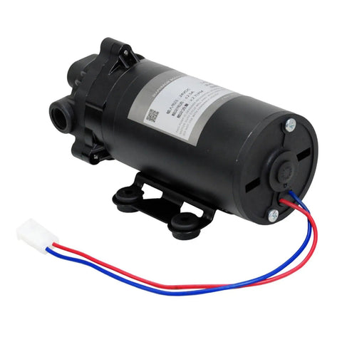 Self Priming RO Booster Pump Delivering Heavy Lifting Water Pressure For 200 GPD Reverse Osmosis Systems side view with wires.